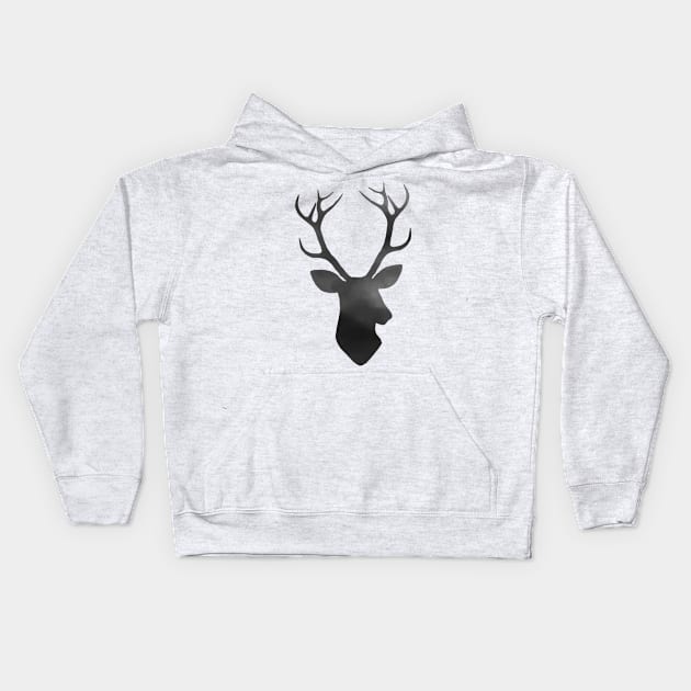 Deer watercolor Kids Hoodie by PallKris